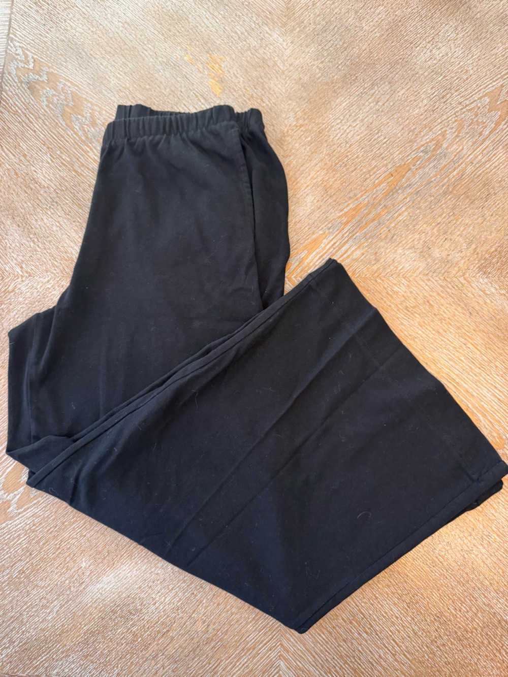 Gap Black Wide Leg Cropped Pants MedPet Elastic Waist 32” Inseam 26” Pocket